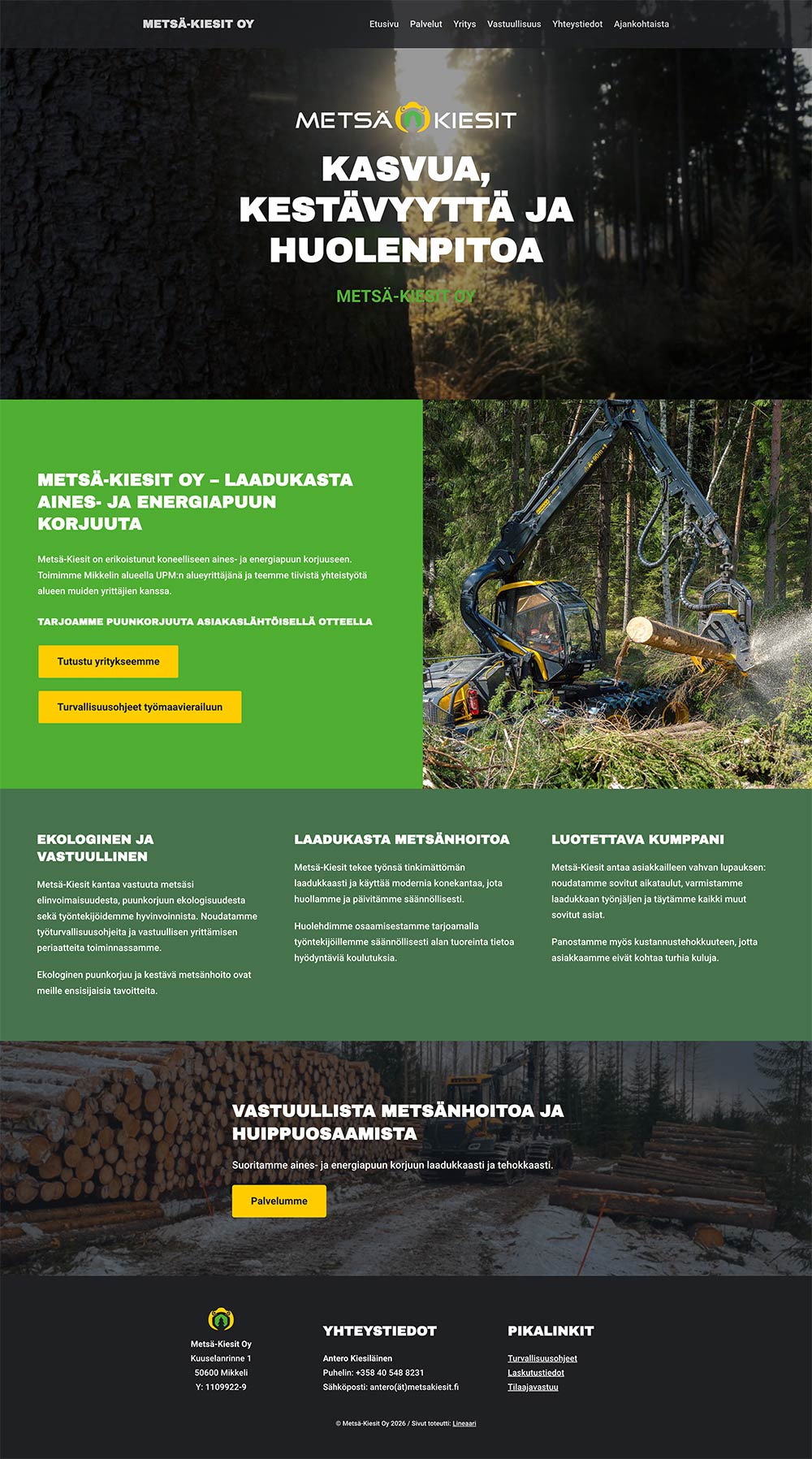 Verkkosivujen uudistus - Metsäkiesit - Lineaari
